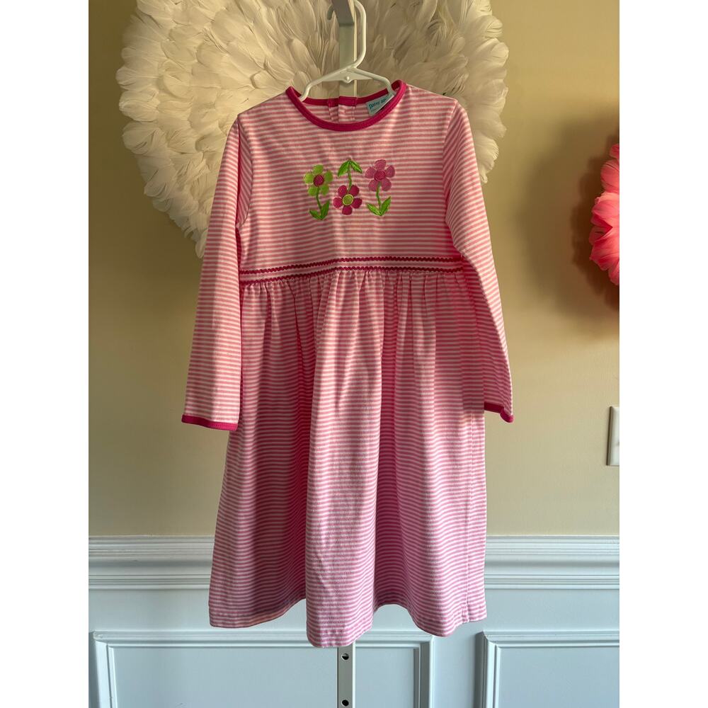 VINTAGE PATSY AIKEN PINK STRIPED LONG SLEEVE DRESS SIZE 6X